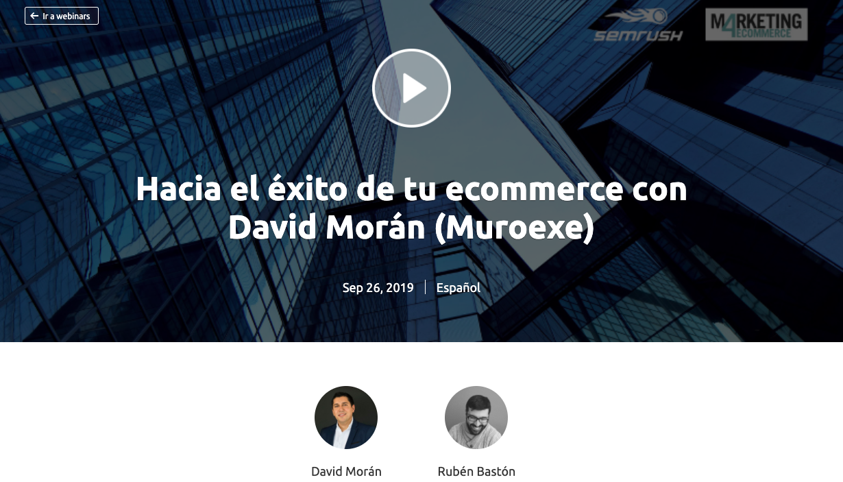 SEMrush webinar con e-commerce Muroexe