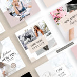 Squares Cards clear scene Mockup