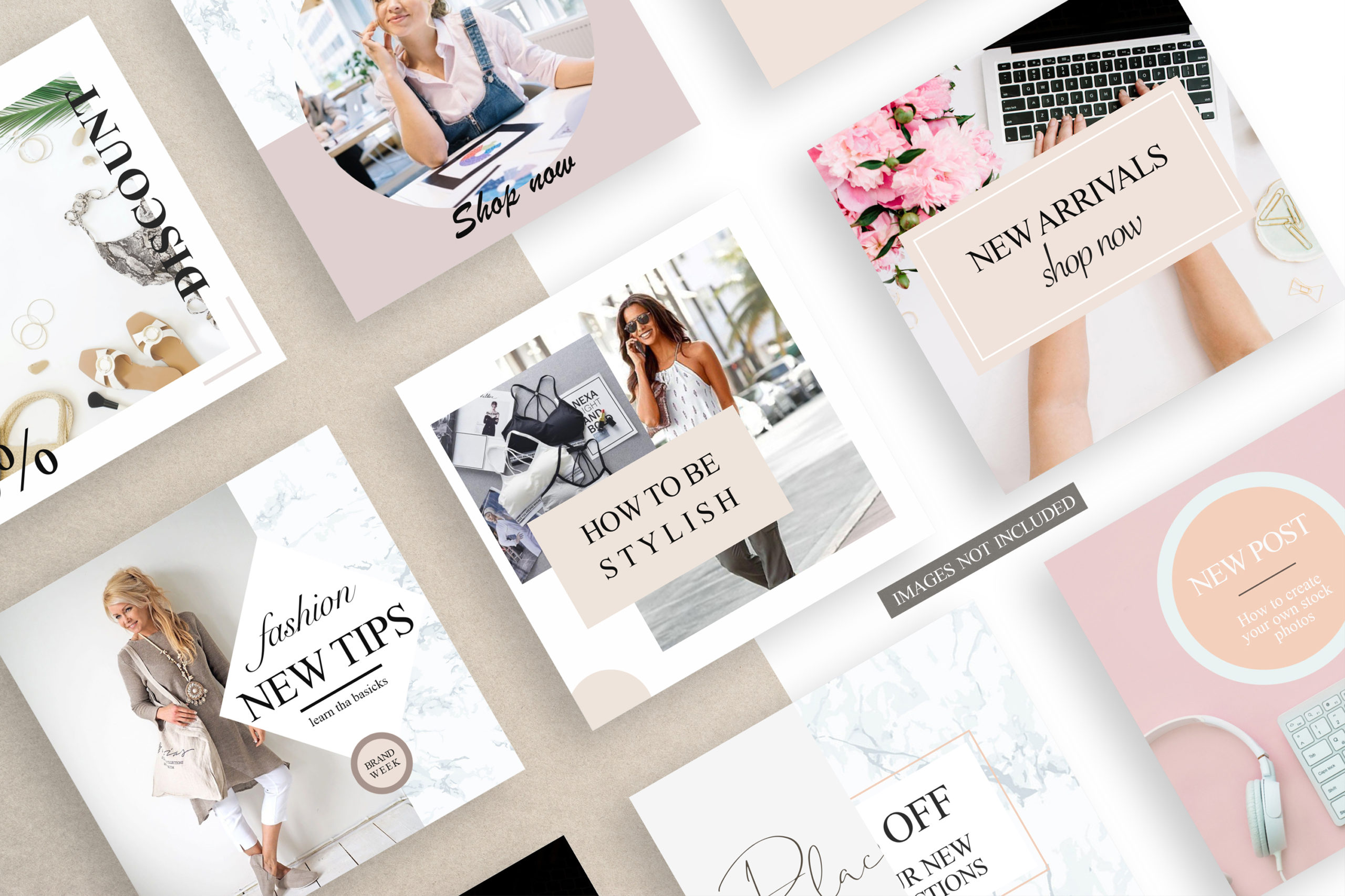 Squares Cards clear scene Mockup