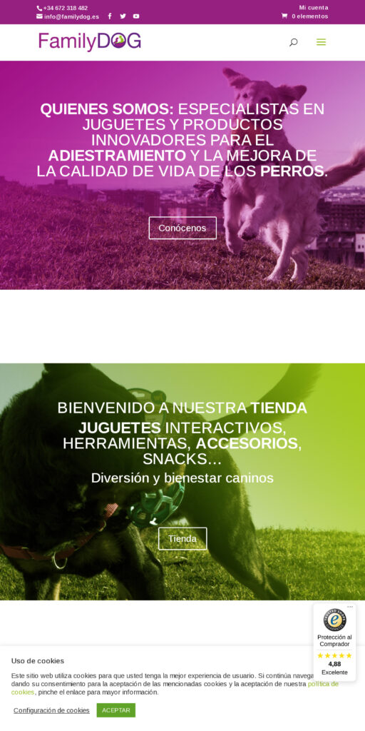 Captura de la portada de familydog.es