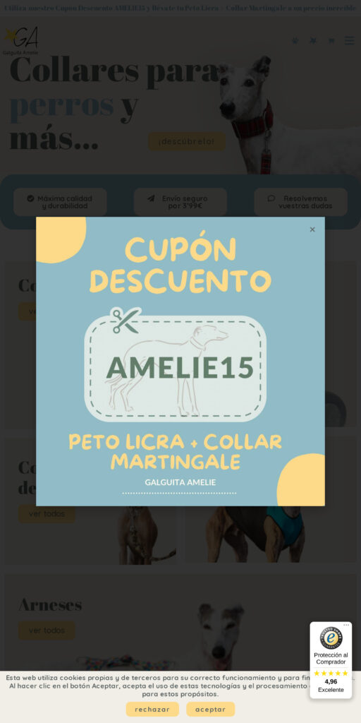 Captura de la portada de galguitaamelie.es