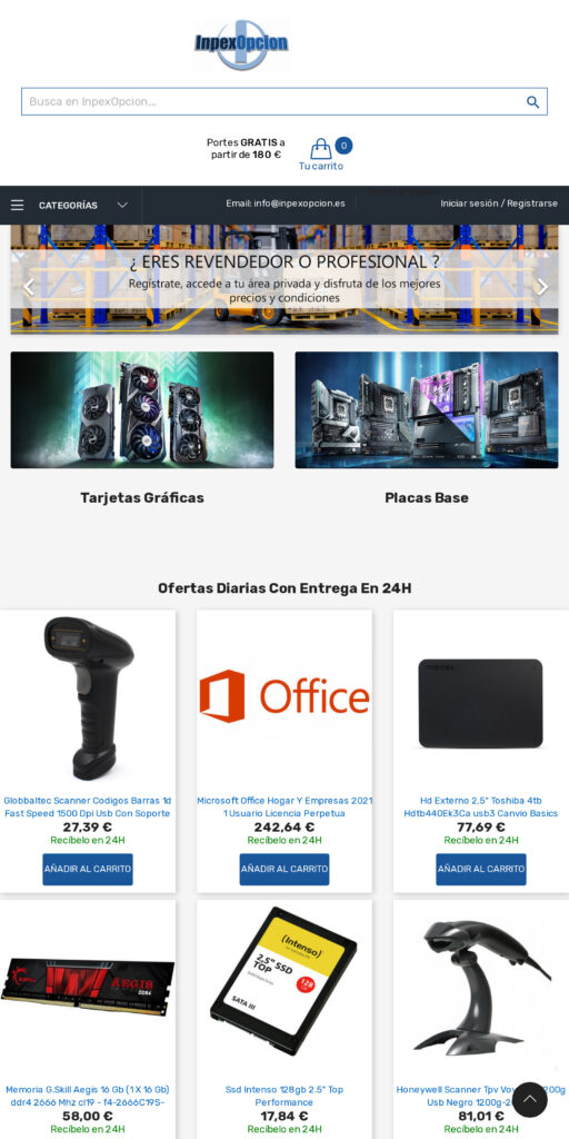 Captura de la portada de inpexopcion.com