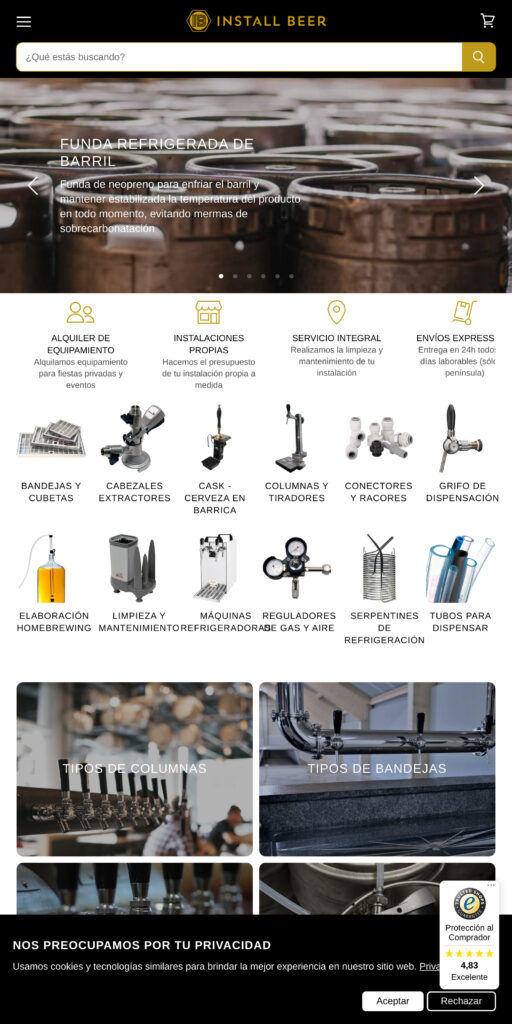 Captura de la portada de installbeer.com