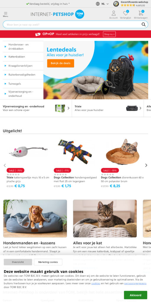 Captura de la portada de internet-petshop.com