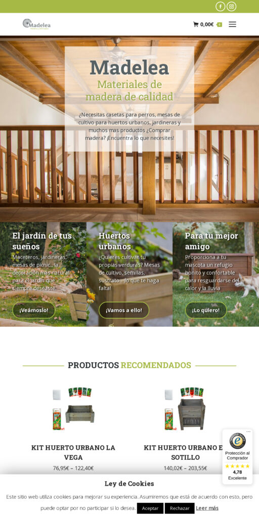 Captura de la portada de madelea.com