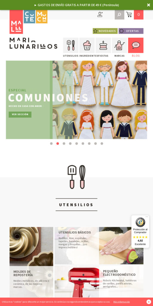 Captura de la portada de marialunarillos.com