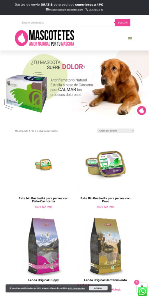 Captura de la portada de mascotetes.com