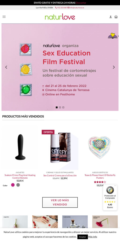 Captura de la portada de naturlove.es