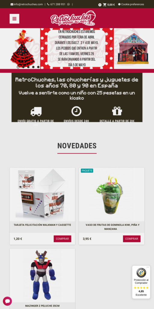 Captura de la portada de retrochuches.com