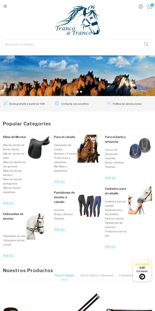 Captura de la portada de trancoatranco.tienda