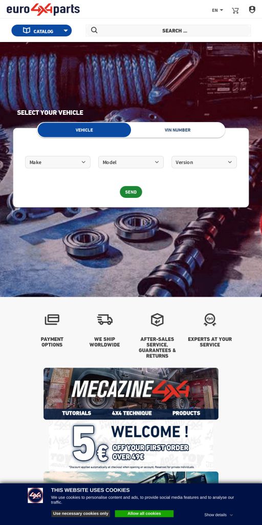 Captura de la portada de euro4x4parts.com