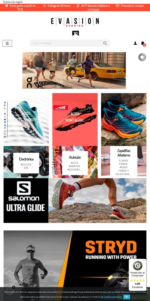Captura de la portada de evasionrunningvilanova.com