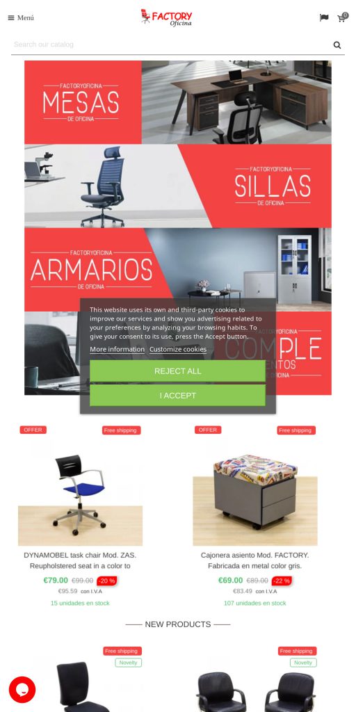 Captura de la portada de factoryoficina.com