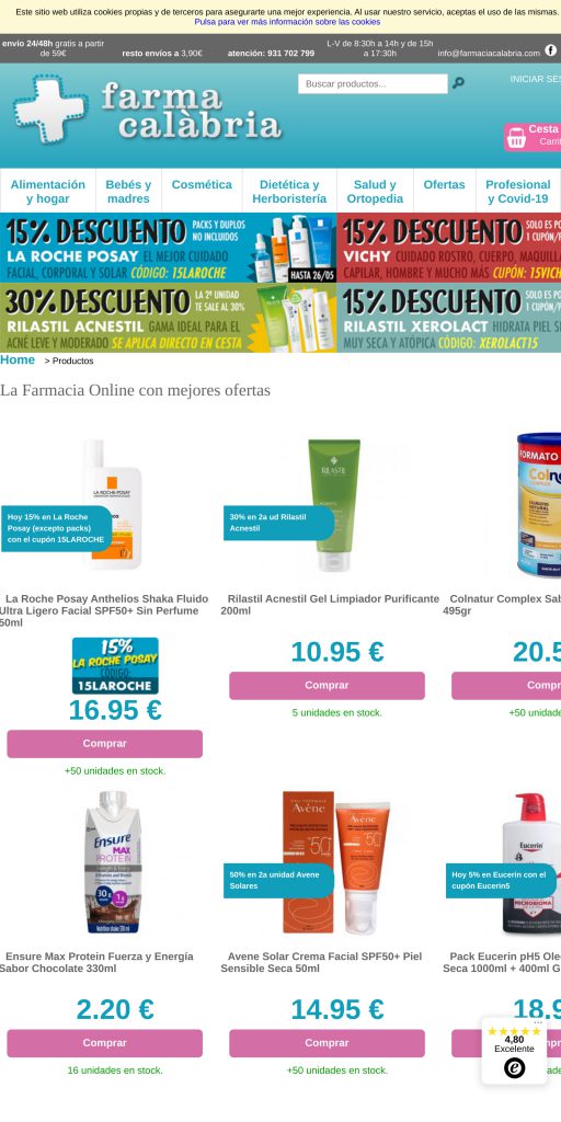 Captura de la portada de farmaciacalabria.com