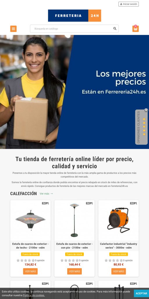 Captura de la portada de ferreteria24h.es