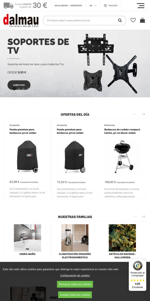 Captura de la portada de ferreteriadalmau.cat