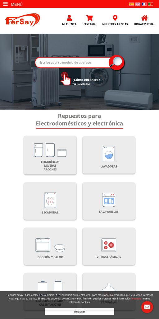 Captura de la portada de repuestoselectrodomesticos.com
