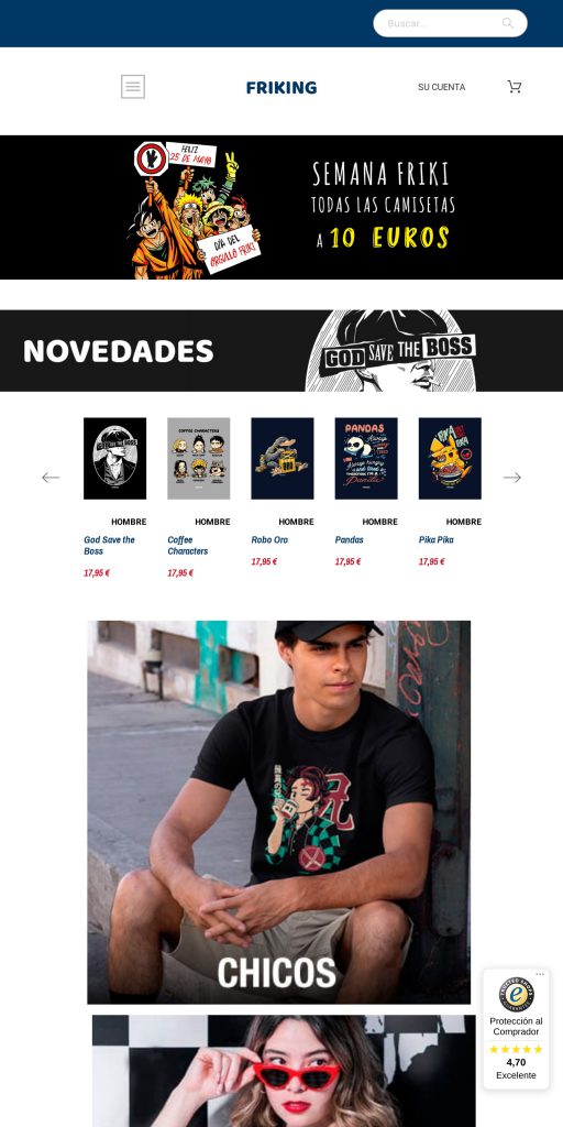 Captura de la portada de friking.es