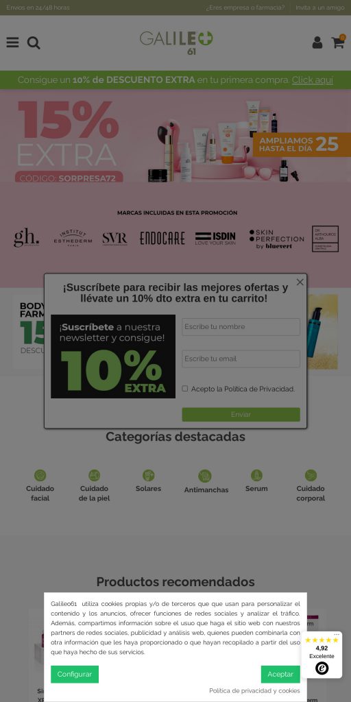 Captura de la portada de galileo61.com