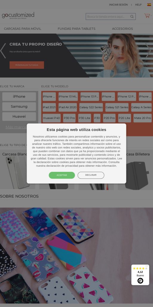 Captura de la portada de gocustomized.es