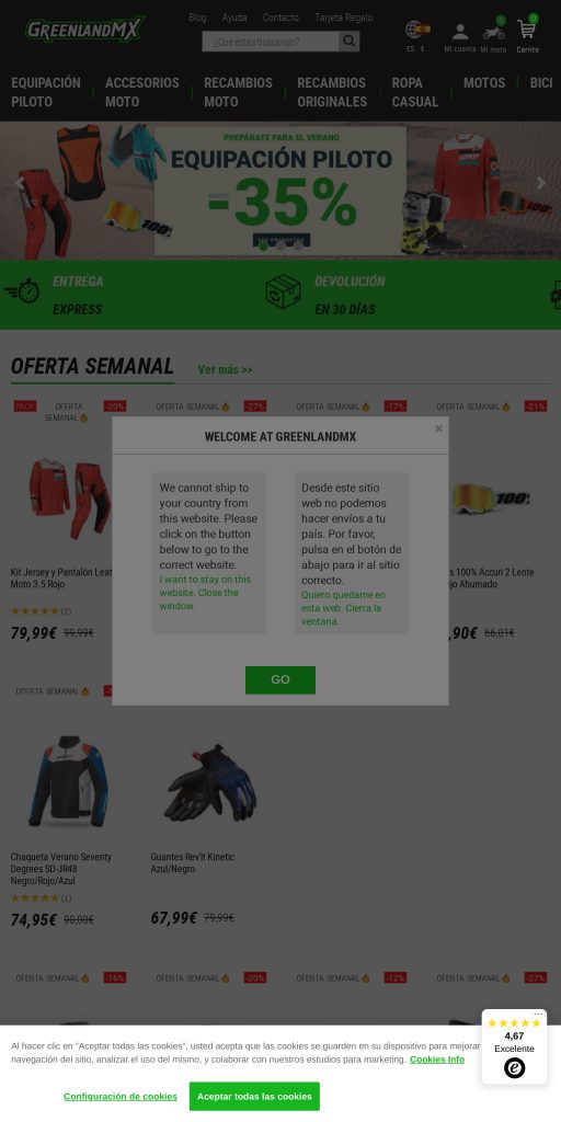 Captura de la portada de greenlandmx.com
