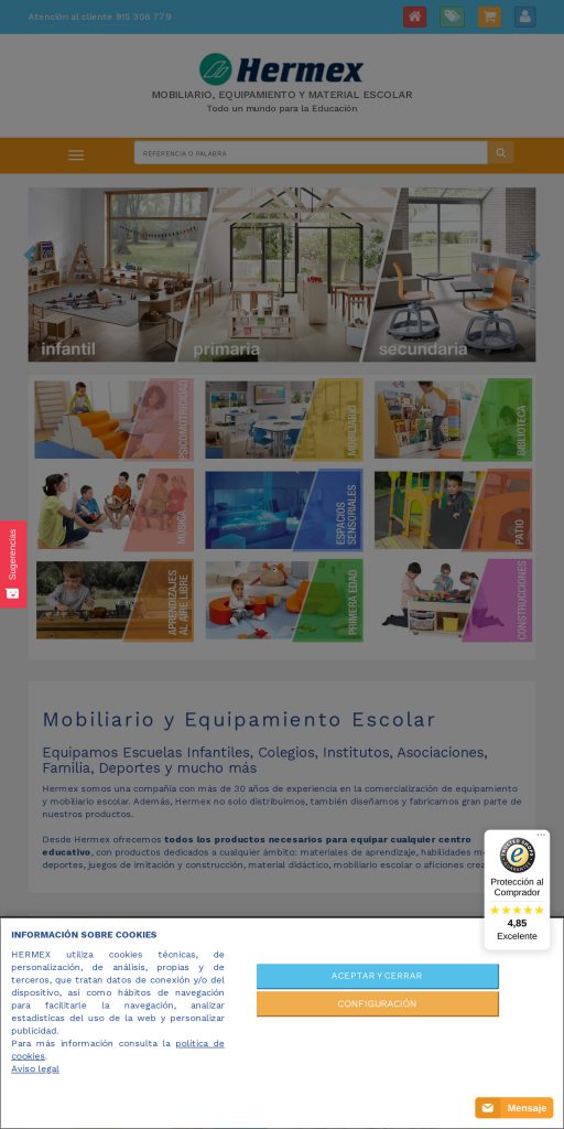 Captura de la portada de hermex.es