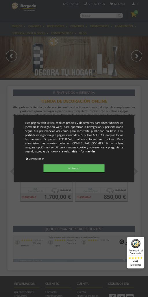 Captura de la portada de ibergada.com