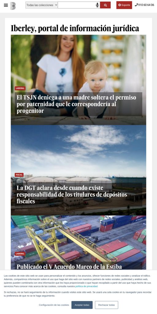 Captura de la portada de iberley.es