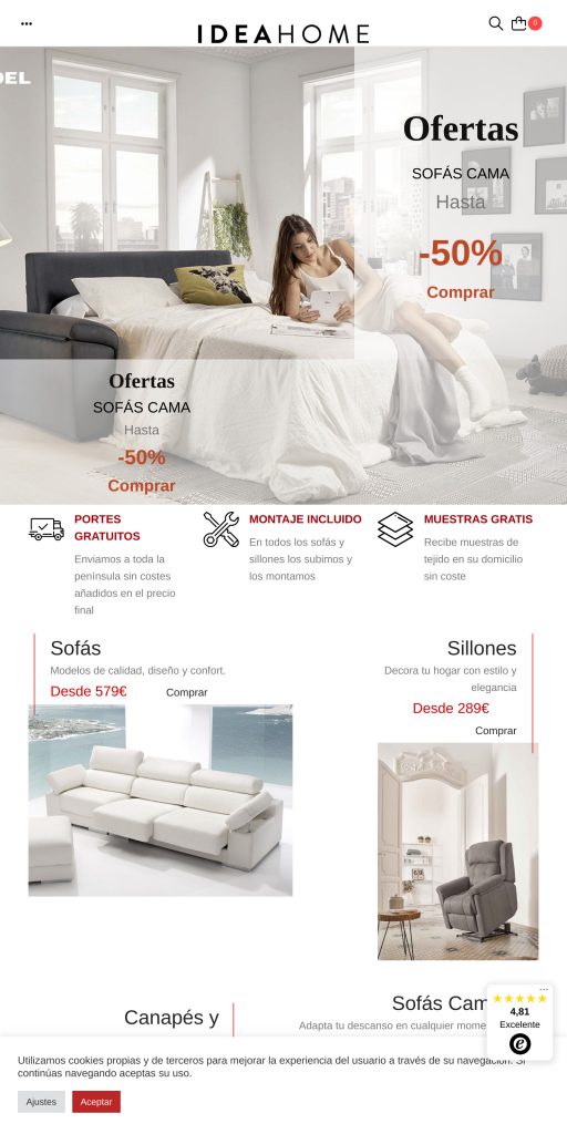 Captura de la portada de ideahome.es
