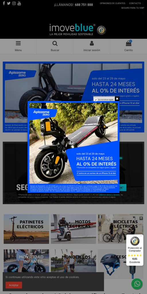 Captura de la portada de imoveblue.es