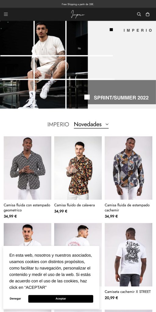 Captura de la portada de imperioshop.es