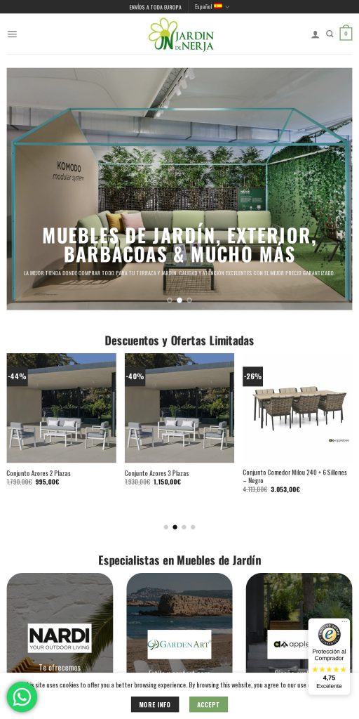 Captura de la portada de jardindenerja.com