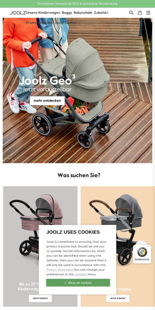 Captura de la portada de joolz.com