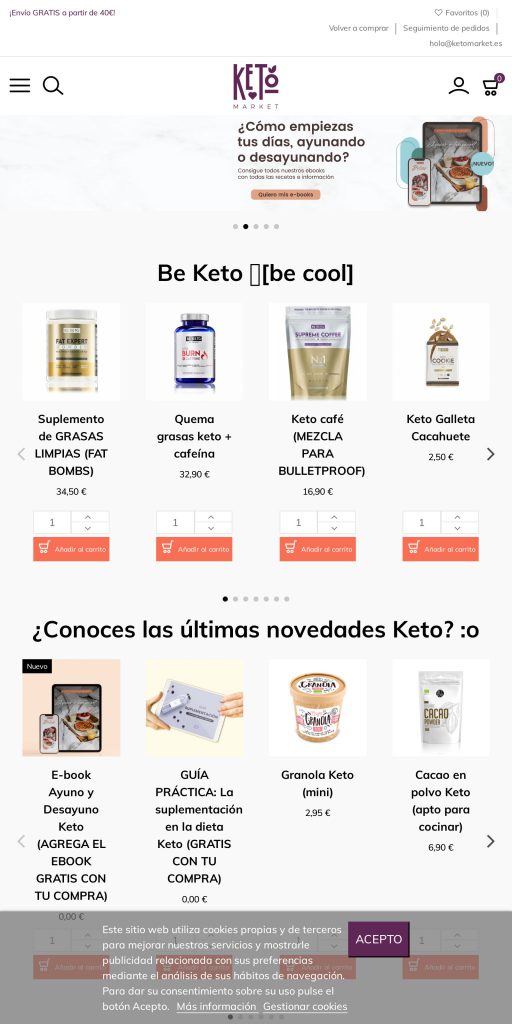 Captura de la portada de ketomarket.es
