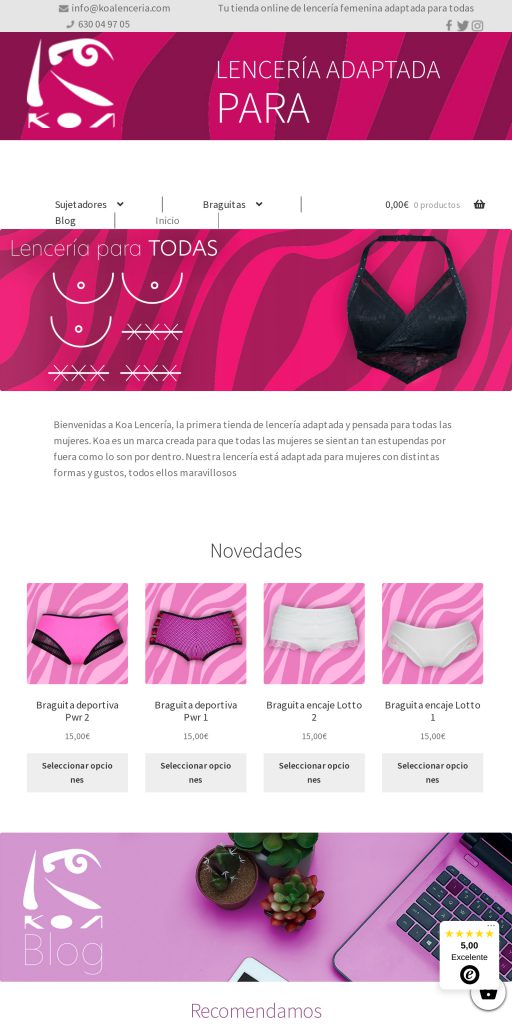 Captura de la portada de koalenceria.com