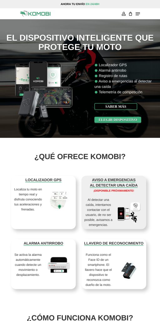 Captura de la portada de komobimoto.com