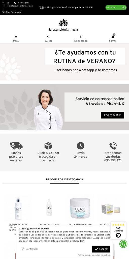 Captura de la portada de laasuncionfarmacia.es