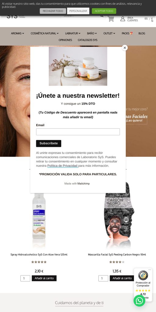 Captura de la portada de laboratoriosys.es