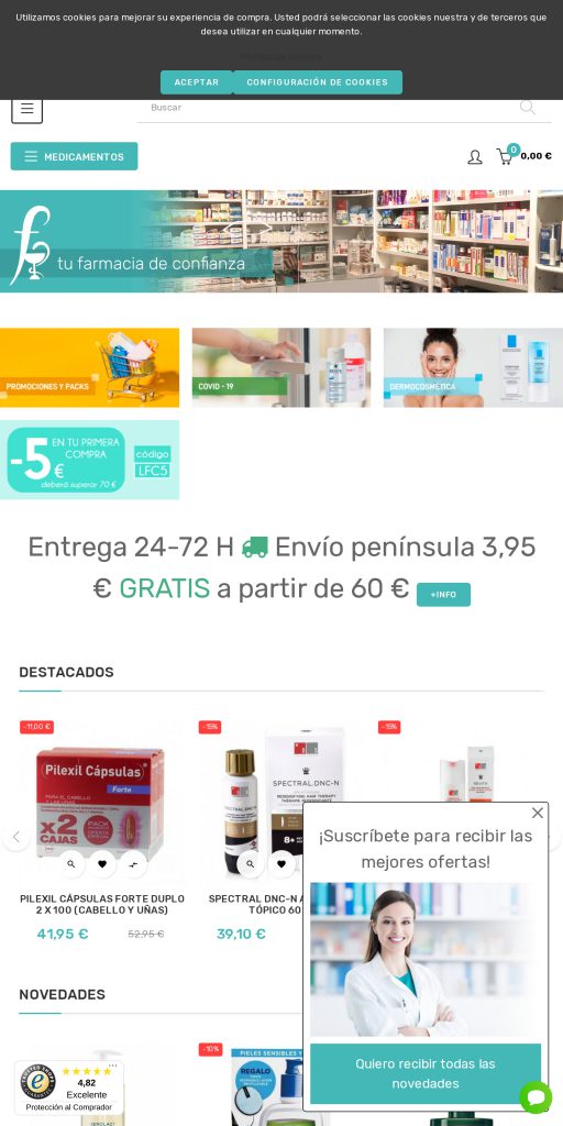 Captura de la portada de lafarmacoteca.es