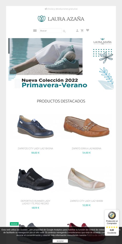 Captura de la portada de lauraazana.es