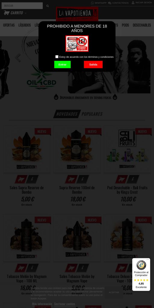 Captura de la portada de lavapotienda.com