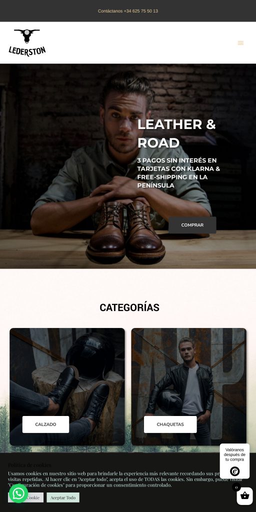 Captura de la portada de lederston.com