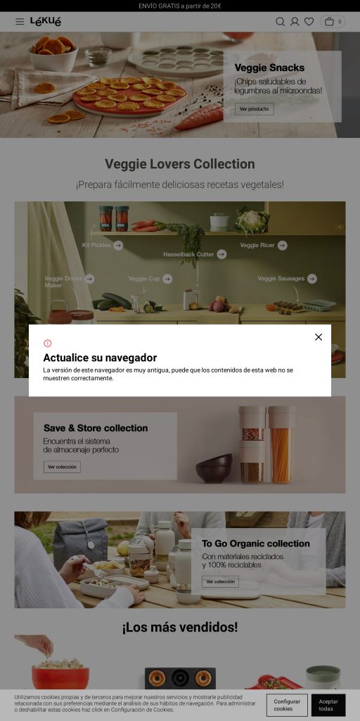 Captura de la portada de lekue.com