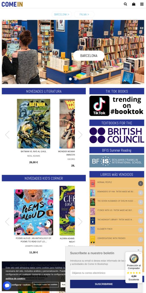 Captura de la portada de libreriainglesa.com