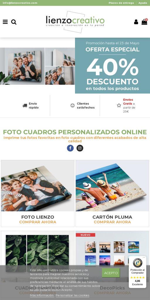 Captura de la portada de lienzocreativo.com