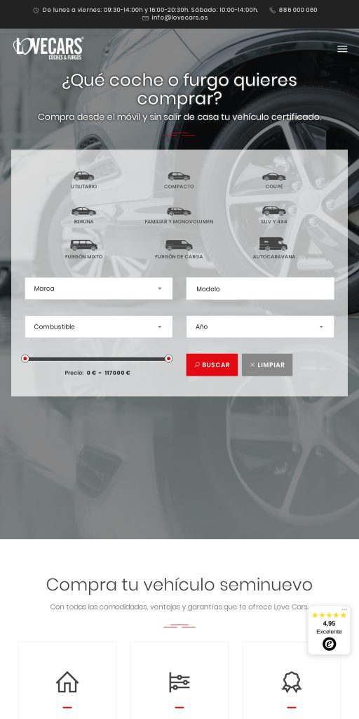 Captura de la portada de lovecars.es