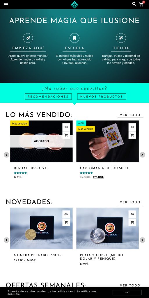 Captura de la portada de magiaycardistry.com