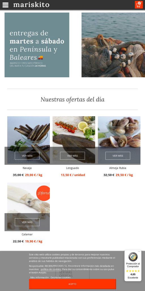 Captura de la portada de mariskito.com