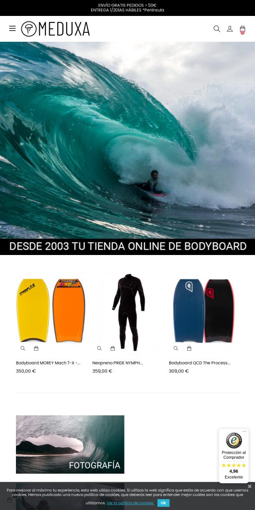 Captura de la portada de meduxashop.com