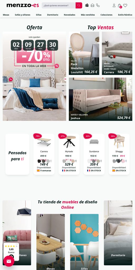 Captura de la portada de menzzo.es